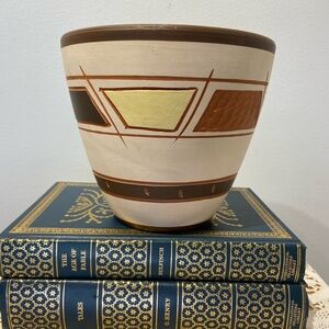 West Germany Ceramic Planter – by Sawa-Sgraffito Pattern 🇩🇪